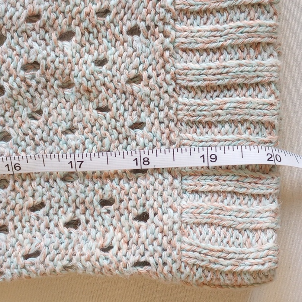Free People Pastel Confetti Cotton Linen Crochet Box Sweater S - Picture 7 of 8